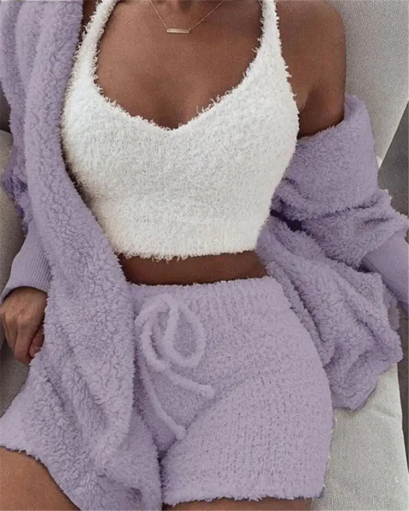 FUZZY Cozy Sweat Lounge SET // 2 piece Tank Top & Pant SET